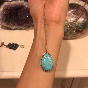 Never worn turquoise necklace, 16 inch chain!